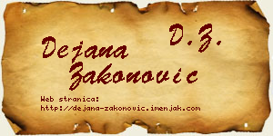 Dejana Zakonović vizit kartica